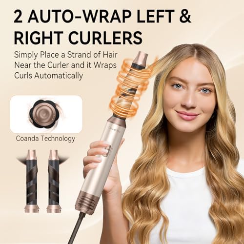 5-in-1 Hair Dryer Brush, Hot Air Styler with Curling Attachments - Image 3