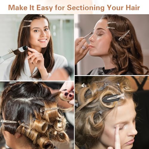 Hair Clips for Women Styling, 44Pcs Metal Duck Billed Pin Curl Clips, Hair Pins, Salon, Makeup, Hair Dyeing, Silver & Black - Image 4