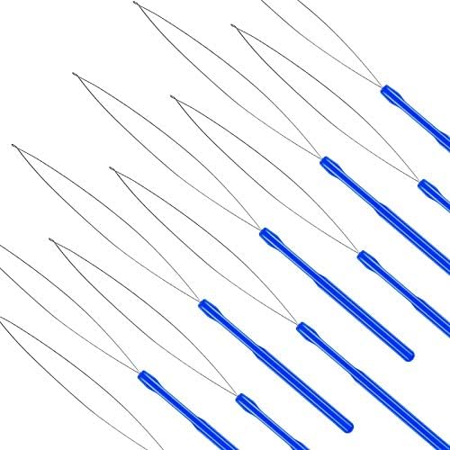 Zonon 10 Pcs Loop Needle Threader Tool for Hair Extension Bead,Blue - Image 4