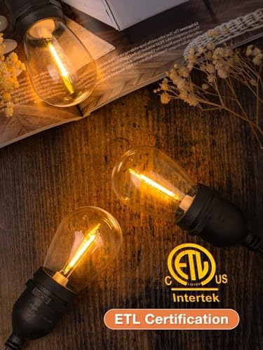 addlon LED Outdoor String Lights 48FT with 25 Edison Vintage Bulbs ETL - Image 3