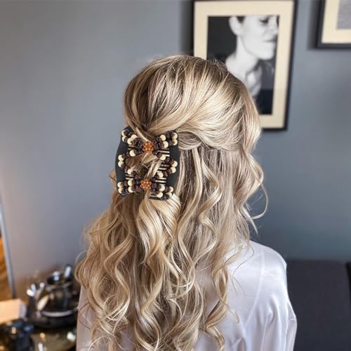 Suptizizkz 5 Pieces Stretchy Magic Hair Comb Adjustable Elastic Comb Hair Clip for Women Girls No Crease Hair Pins Vintage Hair Bun Maker Hair Accessories for Curly Thick Wavy Hair Ponytail, Mixed - Image 3