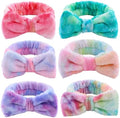 WSYUB Skincare Headband, 6pcs, Tie Dye Color, Soft Coral Fleece, Elastic, Washable, Reusable, For Women, Girls, Facial Makeup, Shower, Exercise, Party Gift by WSYUB