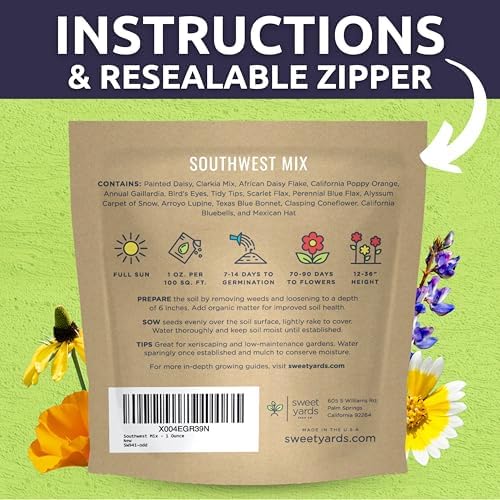 Southwest Regional Mix - Large 1 Ounce Packet - 15,000 Flower Seeds for Planting - Wildflower Mix - Image 4