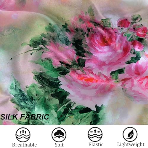 Silk Bonnet for Sleeping Satin Bonnets Double Layer Reversible Hair Cap Bonnet for Women Long Curly Braid Hair (Floral 3) - Image 4