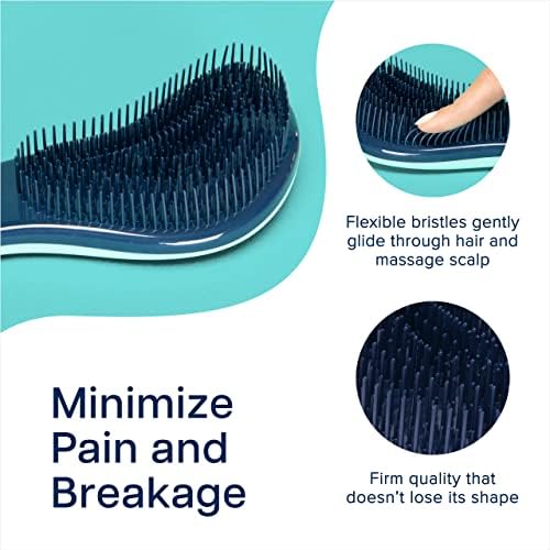 Crave Naturals Glide Thru Detangling Hairbrush that Glides Through Tangles For Wet, Dry and Damaged Hair - Gentle Detangler Styling Tool for Adults, Kids, Men and Women - 7.5 x 3 in, Turquoise - Image 3