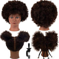 MORRIS 10 Inch Human Hair Mannequin Head, Kinky Curly, with Clamp Stand by MORRIS