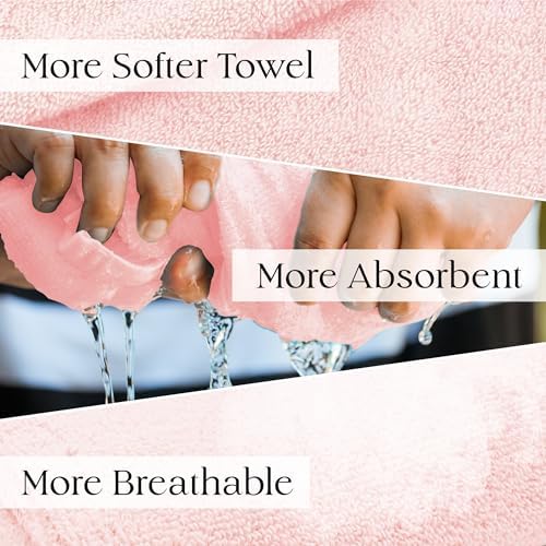 Lili&James 100% Cotton Hair Towel Wrap for Women & Kids – 420 GSM Quick Dry Hair Turban with Double Button Loop, Anti Frizz Non Microfiber Hair Drying Towel for Curly, Long & Thick Hair (Blue+Pink) - Image 3