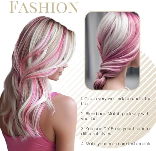 10 Pcs Colored Clip in Hair Extensions Gray Brown 22 Inch - Image 5