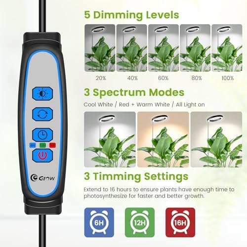 6.3in Grow Light, Full Spectrum Plant Lights for Indoor Growing - Image 5