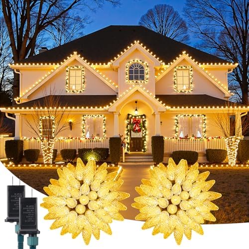 2 Pack 88FT 110 LED C9 Christmas Lights Outdoor Warm White Christmas Lights by Minetom
