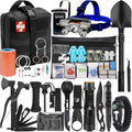 Emergency Survival Kit and First Aid Kit, Camping First Aid Survival Kit with Molle Pouch for Preparedness Outdoor Adventure, Black by GPUSFAK