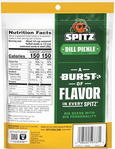 Spitz Pumpkin Seeds, Dill Pickle, 4 Oz Snack Bag - Image 2