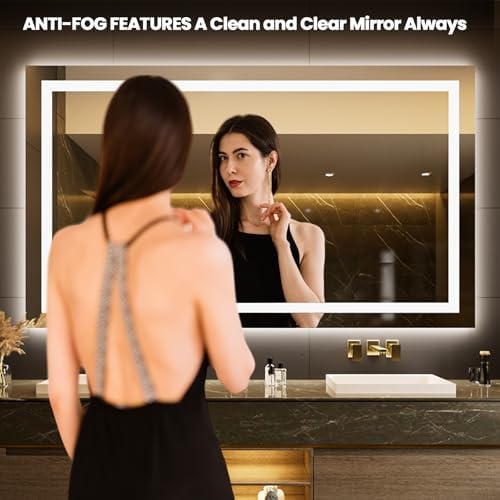 LOAAO 68"X36" LED Bathroom Mirror with Lights, UL Listed - Image 2