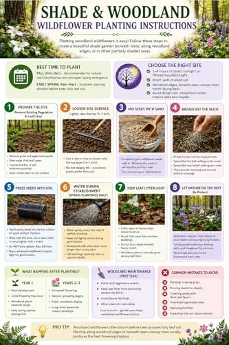 Shade Wildflower Seed Mix – 16 Annual & Perennial Species, Wildflowers for Shade, Pollinator-Friendly, Non-GMO Seeds, Covers Up to 800 Sq Ft - Image 5