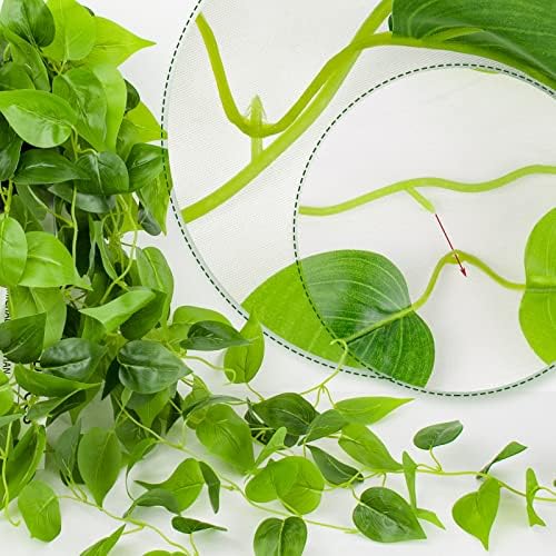 LOYWREE 35.4in Artificial Plants in Black Pot Realistic Fake Hanging Potted Greenery with Faux Ivy Vine & Pothos - Ideal for Shelf, Home, Office, Indoor & Outdoor Garden Decor - Image 7