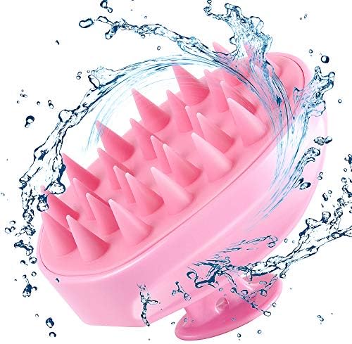 Scalp Massager Shampoo Brush, Hair Scalp Scrubber Shower Hair Brush Head Massager for Stress Relax Hair Growth, Dandruff Brush Scalp Exfoliator for Women Men Kids Pets, Pink by Sosoon