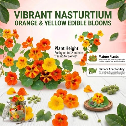 2 Nasturtium Plants Live, Hardy Nasturtium Vine, 4 Inch Pot - Image 3