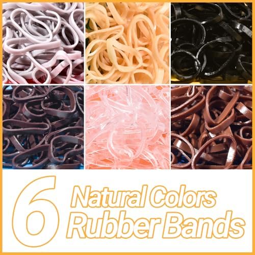 TsMADDTs Hair Accessories, Elastic Hair Ties for Baby Toddlers Kids Girls, 6 Colors Small Rubber Bands Set with Ties and Clips, Styling Tools - Image 3