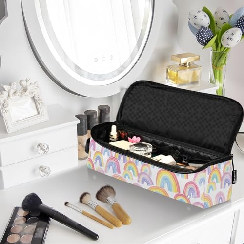 Hair Tools Travel Bag with Heat Resistant Mat Detachable 2-in-1 Curling Iron Travel Case Hot Tools Organizer for Straightener Flat Iron Gradient Cute Rainbows - Image 7