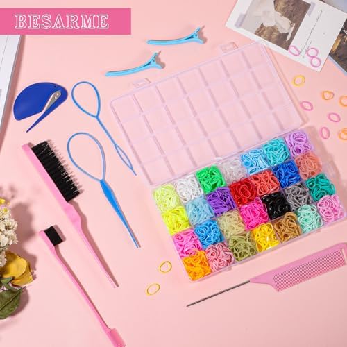 Hair Ties Accessories for Little Girls, 1500 Rubber Bands with 8 Hair Tools - Image 5