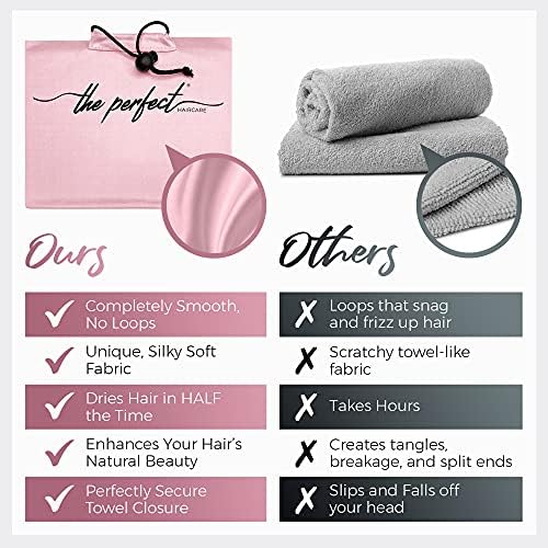 THE PERFECT HAIRCARE Microfiber Hair Plopping Towel Set – Super Absorbent Anti-Frizz Hair Drying Wrap + 2 Curl Scrunching Towels – Fast Drying, Lightweight Wrap for Women, Girls & All Hair Types - Image 2