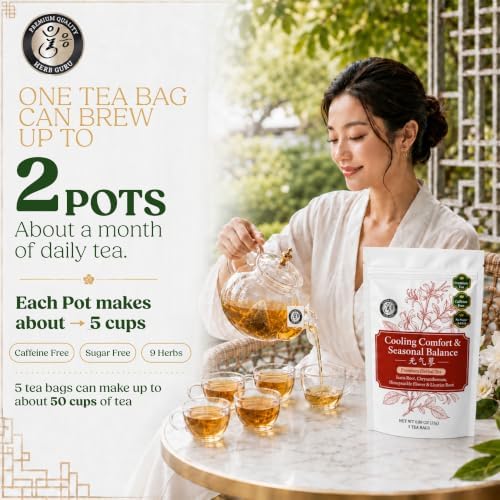 Herb Guru Herbal Tea, Cooling Comfort Chrysanthemum, 5 Bags (50 Cups) - Image 6