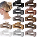 Sisiaipu 3.5 Inch Medium Hair Claw Clips 12 Pcs Square Claw for Thick and Thin Hair Rectangular Rectangle Hair Clips Jaw Clips Bulk Hair Accessories for women and Girls (Gold) by SisiaipuHairClawClips
