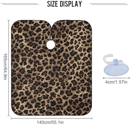 ALAZA Vintage Leopard Spot Barber Cape for Men Women, Waterproof Haircut Apron Beard Shaving Bib Hair Cutting Cloth 55 x 65 Inch - Image 3