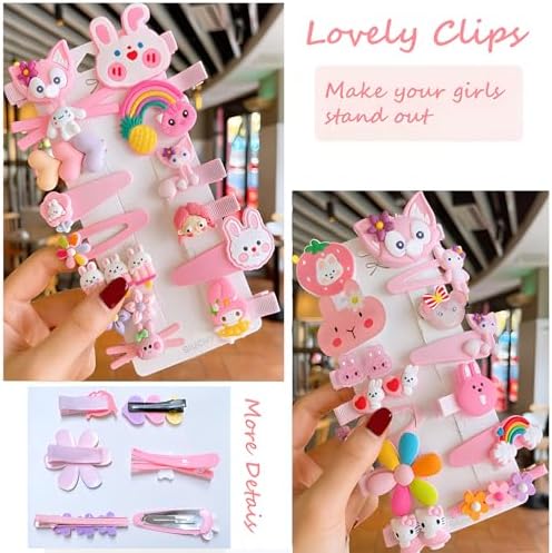 62PCS Hair Accessories Set - Toddler Girls Barrettes, Flower, Rainbow, Candy Fruits, Hair Pins, Cute Clips for Kids (Style 5) - Image 2