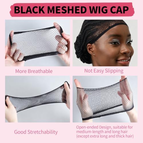 FANDAMEI 12PCS Wig Cap, Black Wig Cap, Wig Caps For Women, Hair Net For Wig - Image 6
