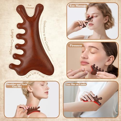 ProSuites 3 Pack Scalp Massager Hair Growth,Wooden Gua Sha Head Massage Tool for Hair Growth, Soothing and Relaxing - Image 5