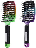 Magical Ultra Detangling Brush for Wet or Dry Hair, Detangler Brush, Fast Drying Styling Massage Hairbrush for Men, Women and Kids (2pcsRainbow-G) by Heubek