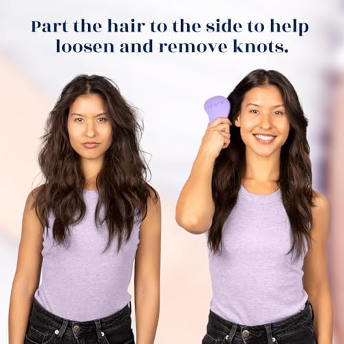 Crave Naturals Glide Thru Detangling Hair Brush for Adults and Kids - Detangler Hairbrush for Curly or Straight, Wet or Dry Hair - Gentle on Tangles Comb - Purple and Pink Hearts (Pack of 2) - Image 6