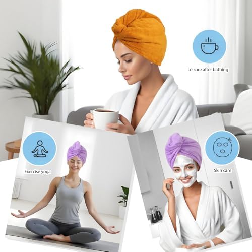 Microfiber Hair Drying Towel Wrap,Hair Turbans Towel for Wet Hair - Image 4