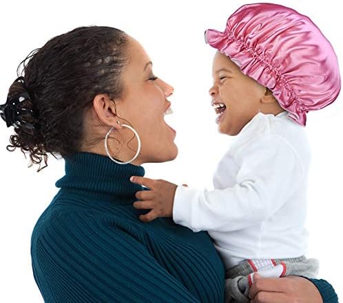 Kids Satin Bonnet Sleeping Cap Adjustable Silky Bonnet Double Layered Reversible Hair Bonnet Silky Night Hat for Toddler Child Baby - Image 3