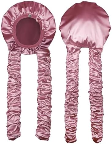 Heatless Curl Satin Bonnet for Sleeping, No Slip Sleep Bonnet with Long Curling Ribbons for Braids & Long Hair by Vettres