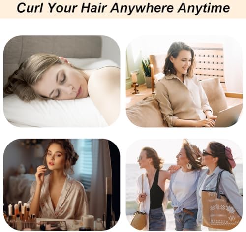 Heatless Curls Overnight Hair Curlers, 6 PCS Satin Flexi Rods Set - Image 7