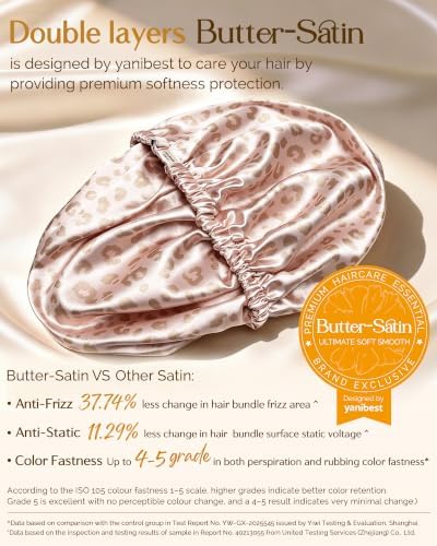 YANIBEST Adjustable Satin Bonnet to Reduce Frizz, Silk Feeling Hair Wrap - Image 2