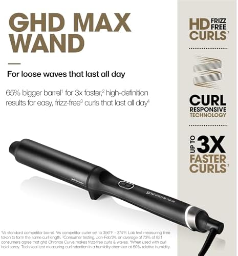 ghd Chronos Curve Max Wand, 1.5" Barrel, Black - Image 3