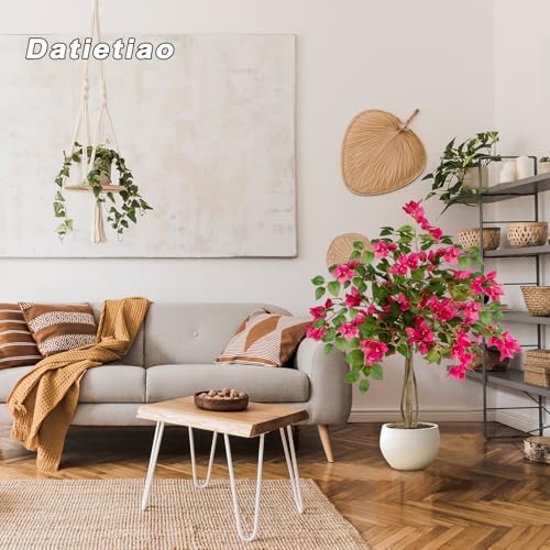 3FT Artificial Bougainvillea Tree with Lush Pink Flowers, Faux Potted Fake Plant, UV Resistant Artificial Tree for Indoor Outdoor Home Decor, Living Room, Office, Patio, Porch - Image 5