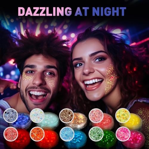 AROIC 40 Colors Body Glitter, Holographic Eyeshadow Sparkles Face Glitter - Image 2