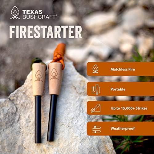Fire Starter - 3/8" Thick Ferro Rod with Striker and Paracord Wrist Lanyard – Waterproof Flint Fire Steel Survival Lighter for Your Camping, Hiking and Backpacking Gear - Image 4