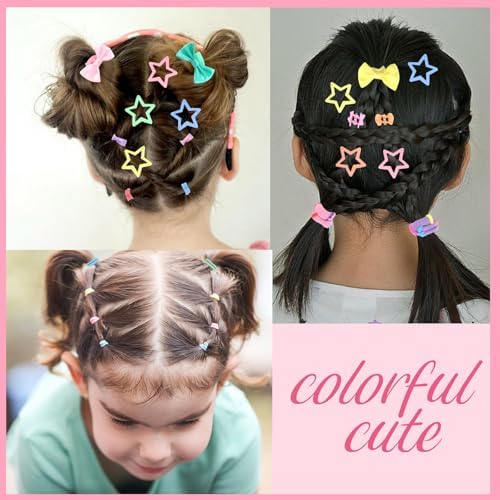 ANBALA Girls Hair Accessories Set Colorful Hair Ties for Women Girls, Elastic Ponytail Holders Rubber Band Cute Hair Clips Cute Barrettes Hair Accessories Kit (895PCS) - Image 5