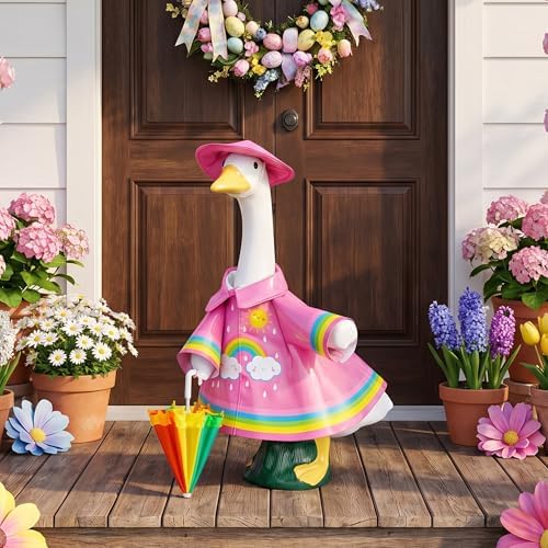DECOHS 3 Pcs Raincoat Porch Goose Outfits, Summer Lawn Goose Statue Cloth - Image 5
