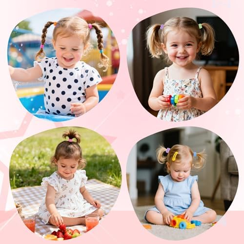 500pcs Baby Hair Ties, Toddler Hair Ties for Girls, Kids Seamless Elastic Hair Bands, 1 Inch No Metal Ponytail Holders, Soft Cotton Hair Accessories, 30 Assorted Colors, Durable & Pain-Free - Image 2