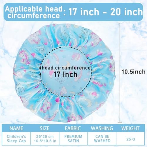 4PCS Kids Satin Bonnet Child Sleeping Cap, Soft Silk Bonnet, Unicorn - Image 2