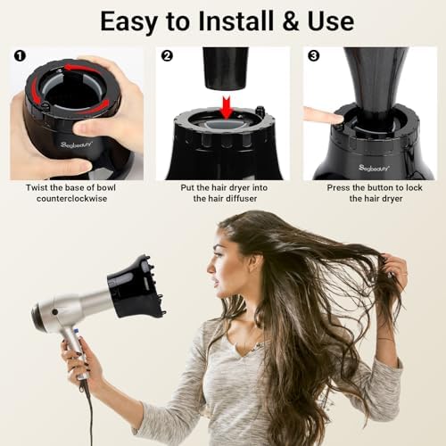 Segbeauty Universal Curly Hair Diffuser, Adaptable Hair Diffuser Attachment for Hair Salon Quality Hairstyling Tool Hair-protective Frizz-free Fast-drying for Dryers with 1.65" - 3.15" Nozzle - Image 5