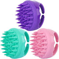 3 Pcs Silicone Scalp Massager & Shampoo Brush, Handheld Scalp Scrubber Cleansing Brush for Shower by BTYMS