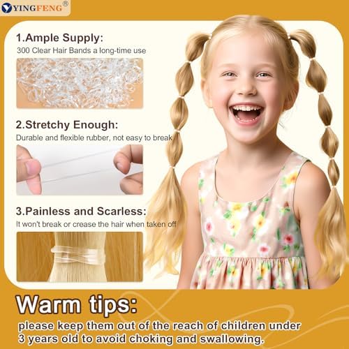 510PCS Blonde Bobby Pins Hair Pins Kit with Hair Net, YINGFENG Includes 100 Bobby Pins for Women, 100 U Shaped Buns Hair Clips, 300 Hair Bands and 10 Blonde Hair Nets, Dance competition must haves - Image 6