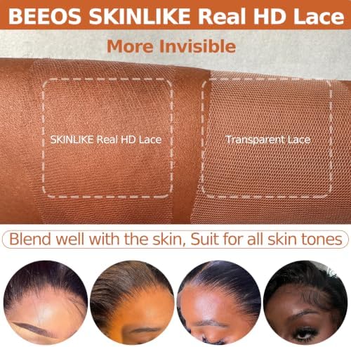 BEEOS 5x5 SKINLIKE Real HD Lace Closure Wigs, Curly 180% Density 0.10mm Ultra-thin HD Lace Pre-Plucked Hairline with Baby Hair Bleachd Knot Brazilian Human Hair Wig 24 Inch - Image 2
